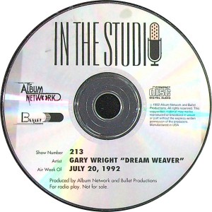 GARY WRIGHT (Of 'Spooky Tooth' fame) - In The Studio Show July 20 1992 (Album Network #213) USA 1992  CD